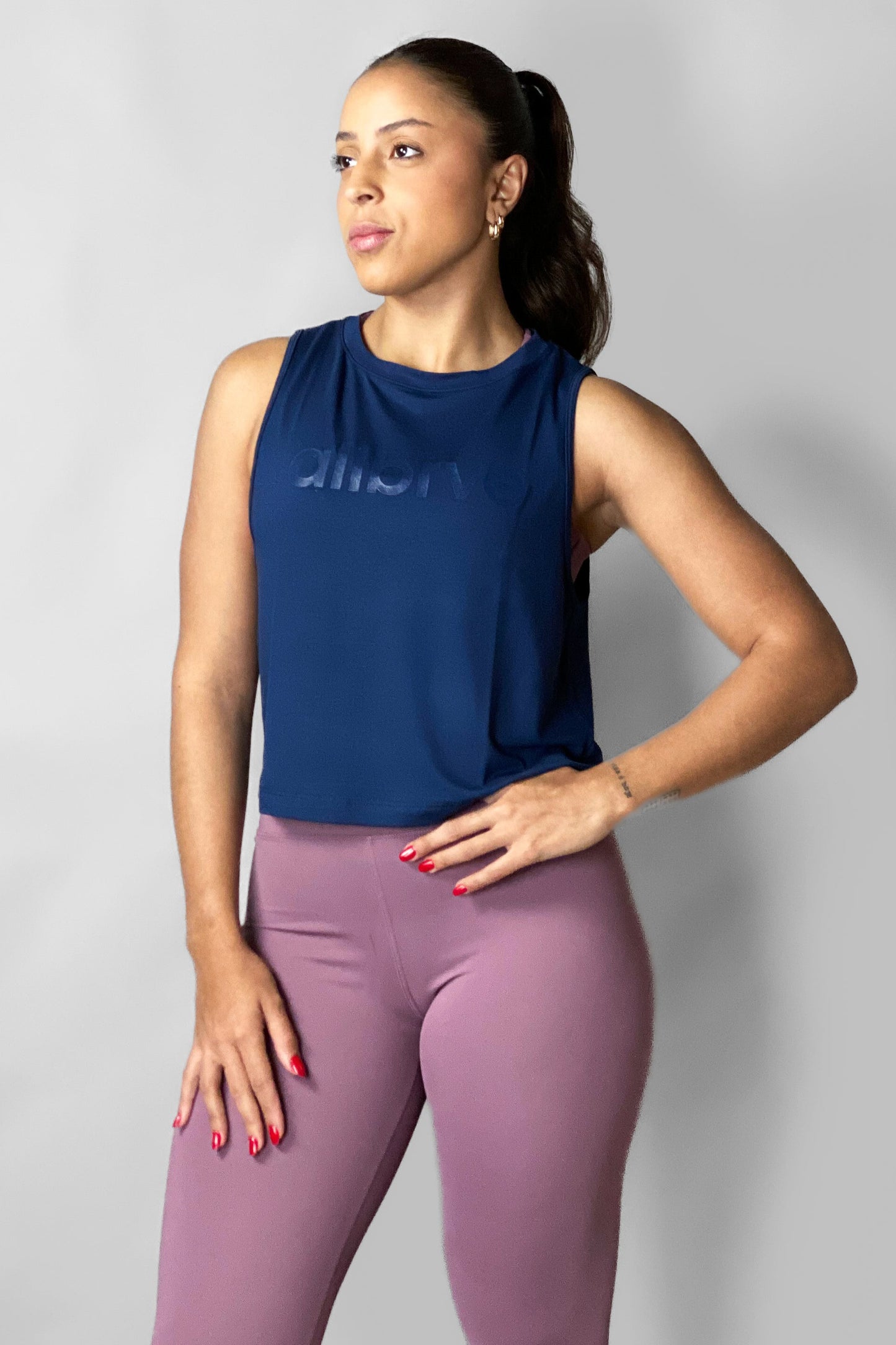 Regata Cropped Azul Marinho ALLBRVE Round