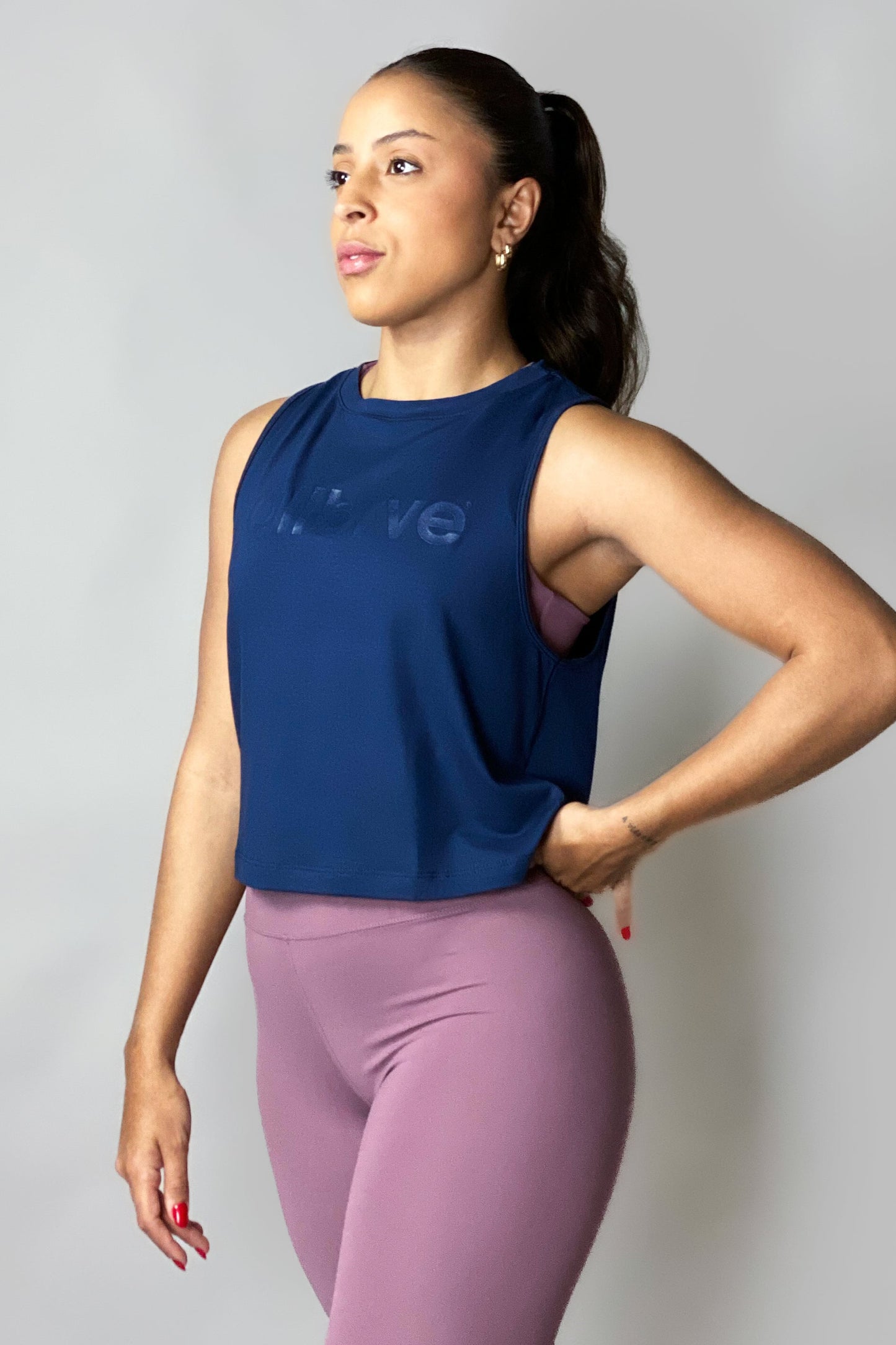 Regata Cropped Azul Marinho ALLBRVE Round