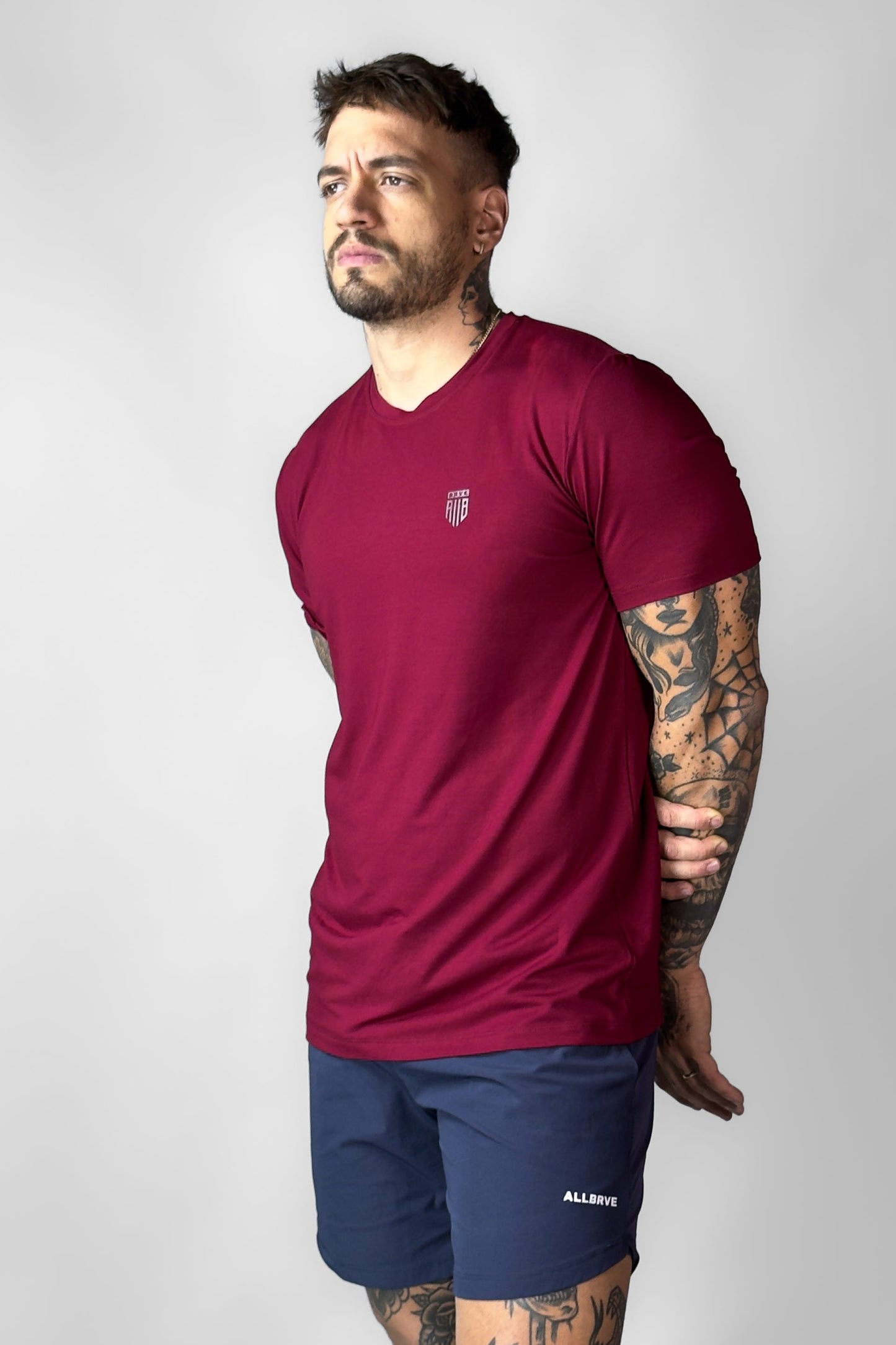 Camiseta Masculina Tech Light Grená ALLBRVE