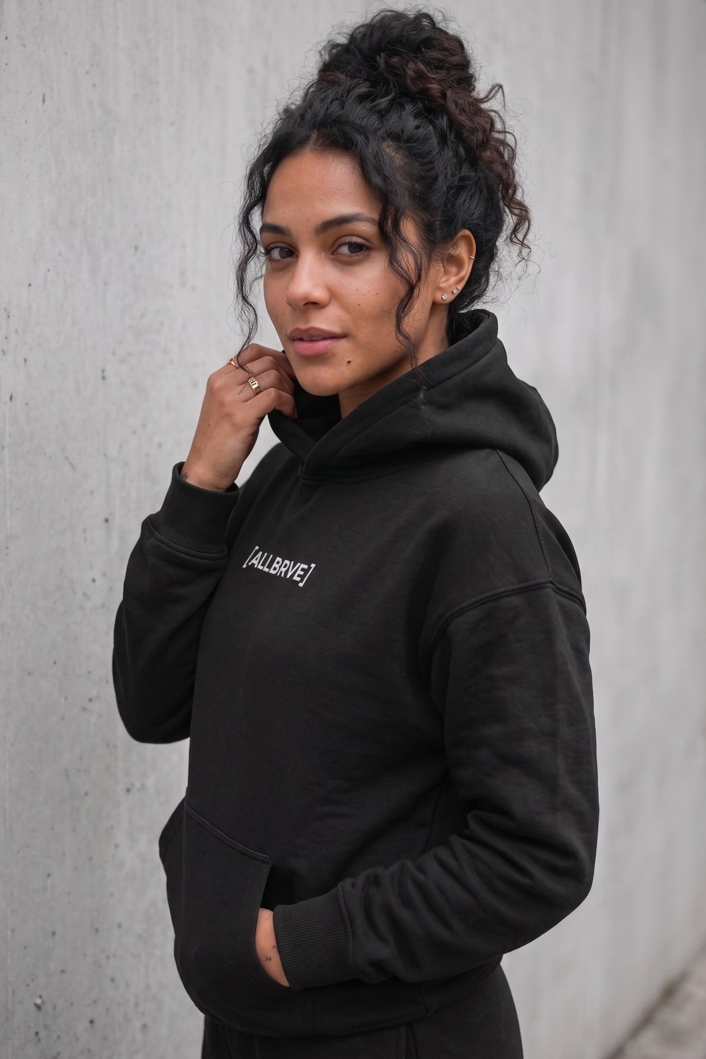 Blusa Unissex Moletom Canguru Preto ALLBRVE