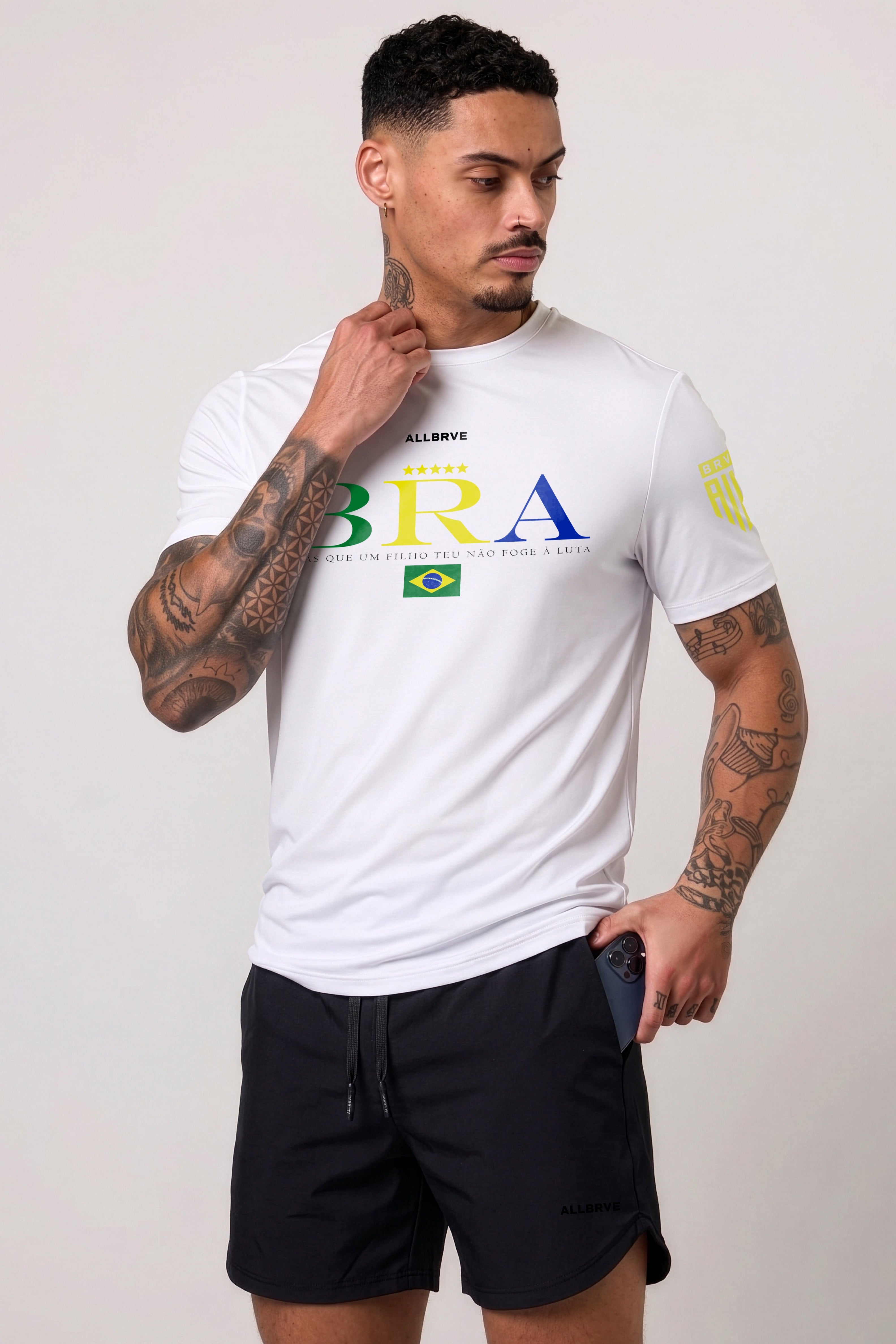 Camiseta Masculina Regular Branca Brasil [LIMITED]