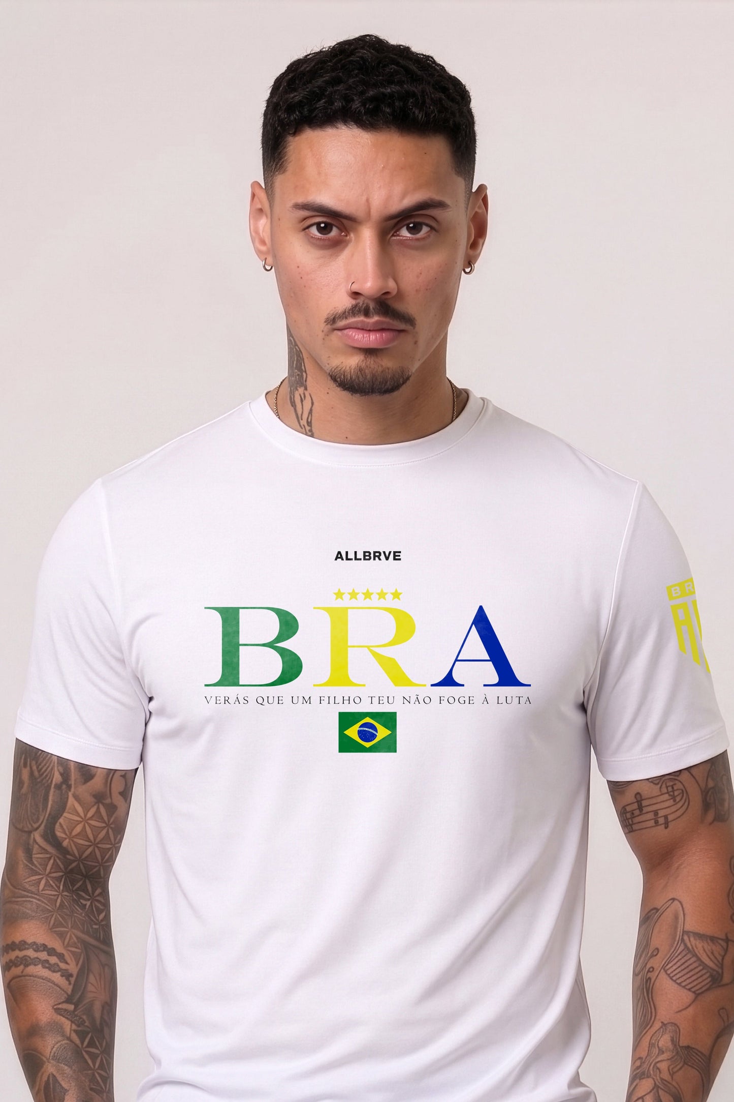 Camiseta Masculina Regular Branca Brasil [LIMITED]
