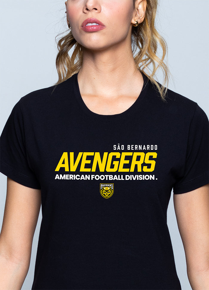 Camiseta Feminina Preta Avengers Passeio