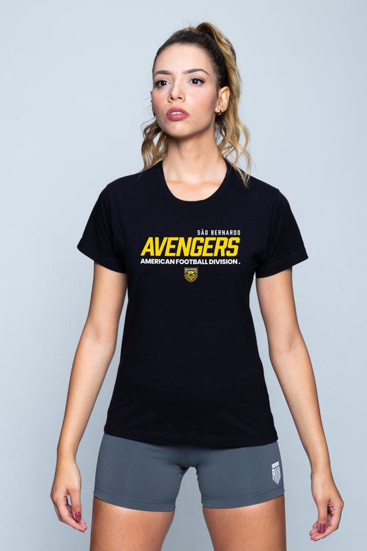 Camiseta Feminina Preta Avengers Passeio