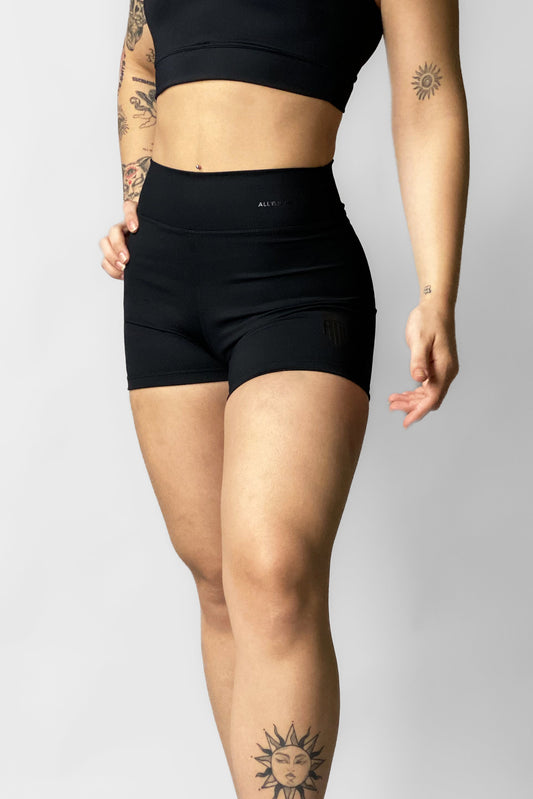 Shorts Feminino Alltraining Act Allblack Logo
