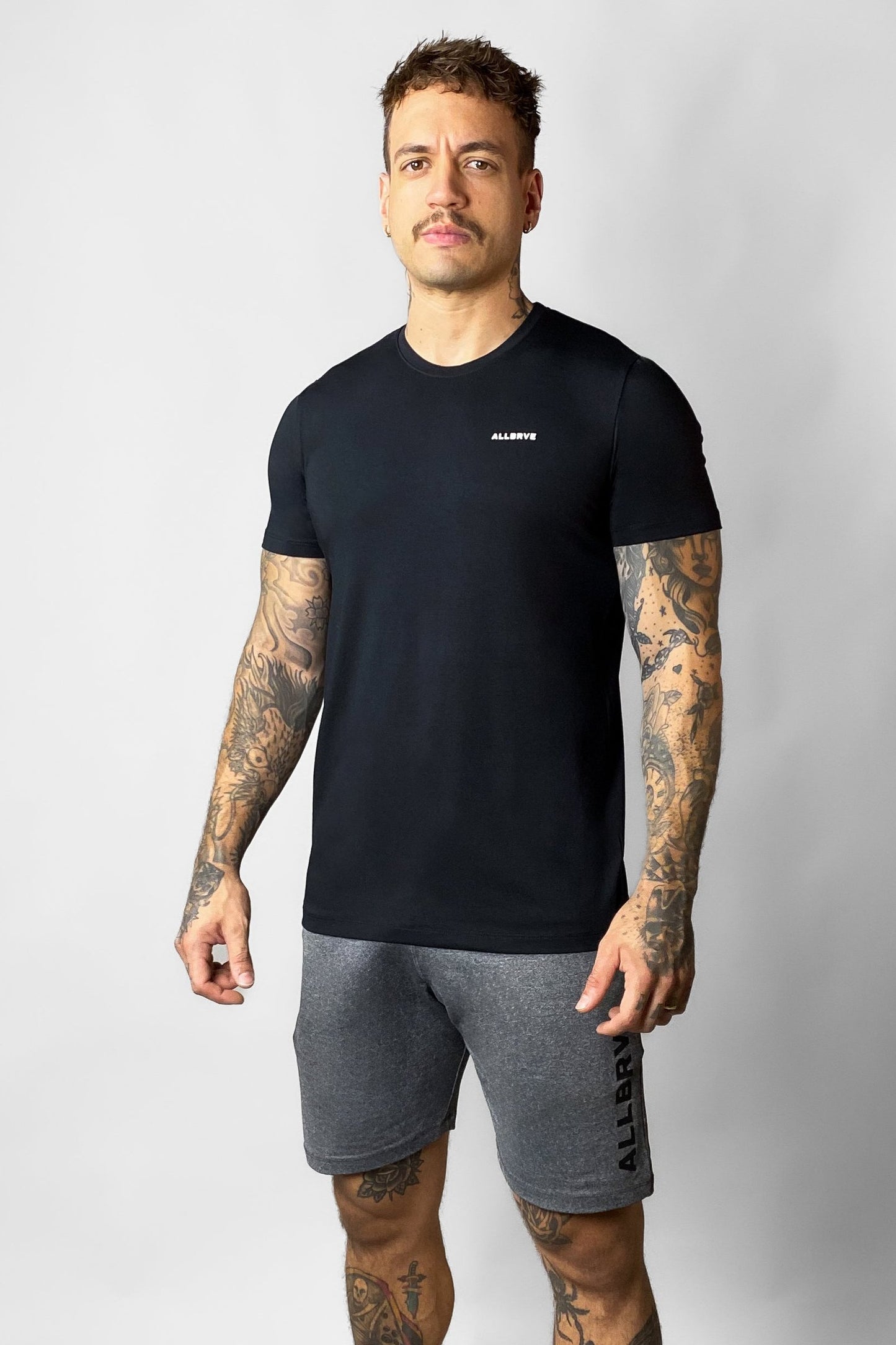 Camiseta Masculina TechLight Preta ALLBRVE Mini