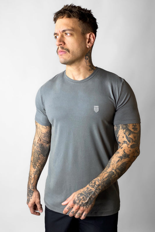 Camiseta Masculina Tech Light Cinza Chumbo ALLBRVE Refletivo