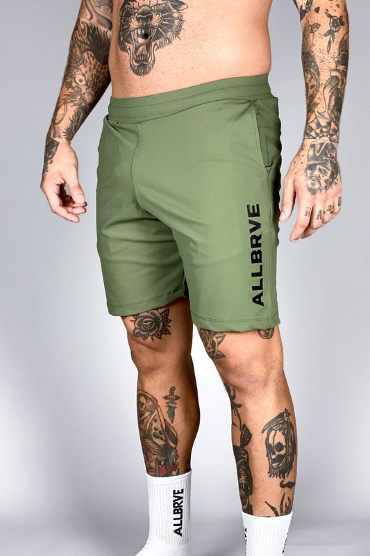 Shorts Masculino AllTraining Verde Army Allbrve Preto