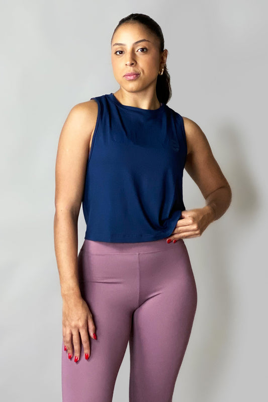 Regata Cropped Azul Marinho ALLBRVE Round