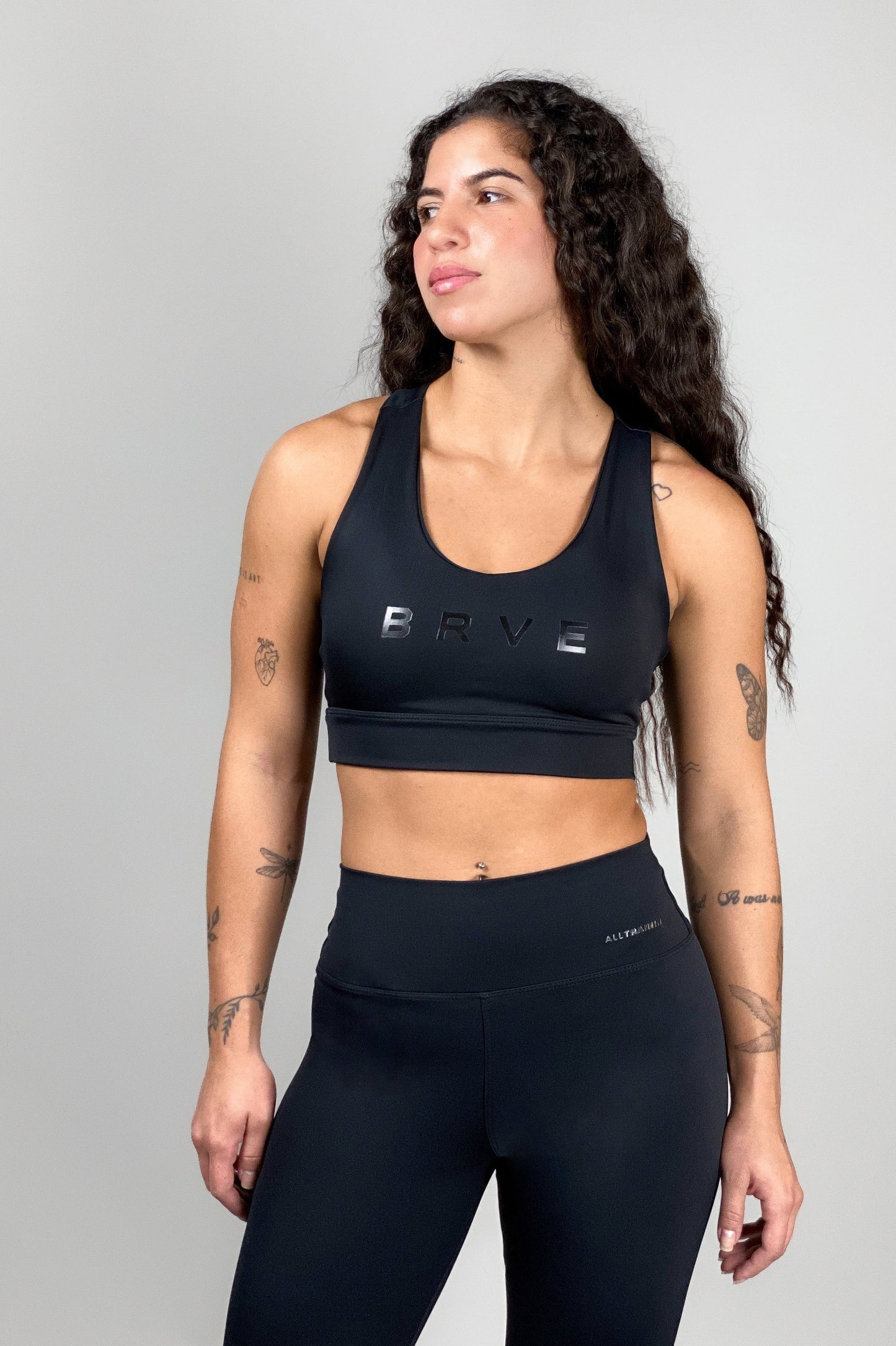 Top Nadador Feminino Alltraining Preto Allblack Allbrve