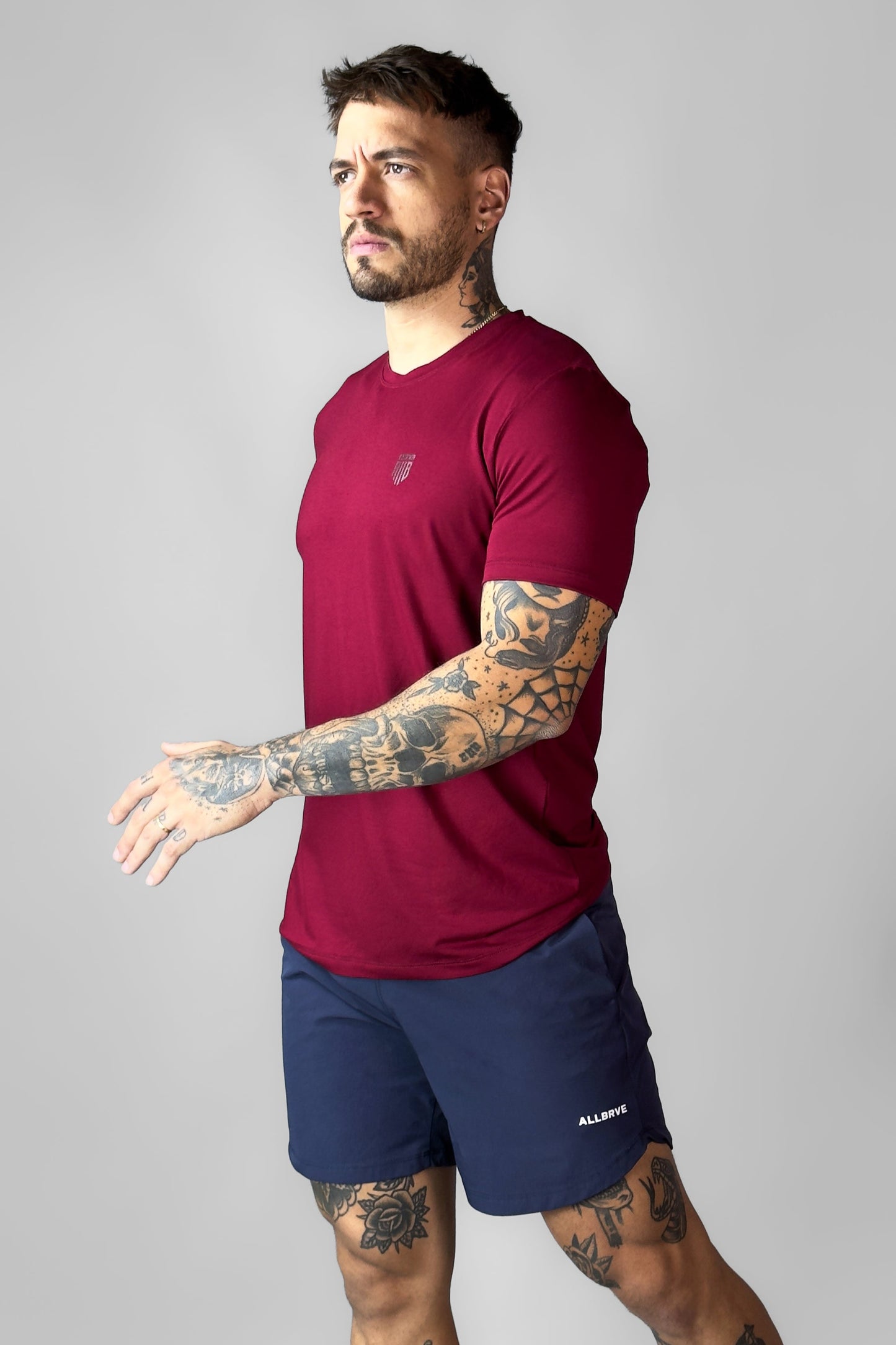Camiseta Masculina Tech Light Grená ALLBRVE