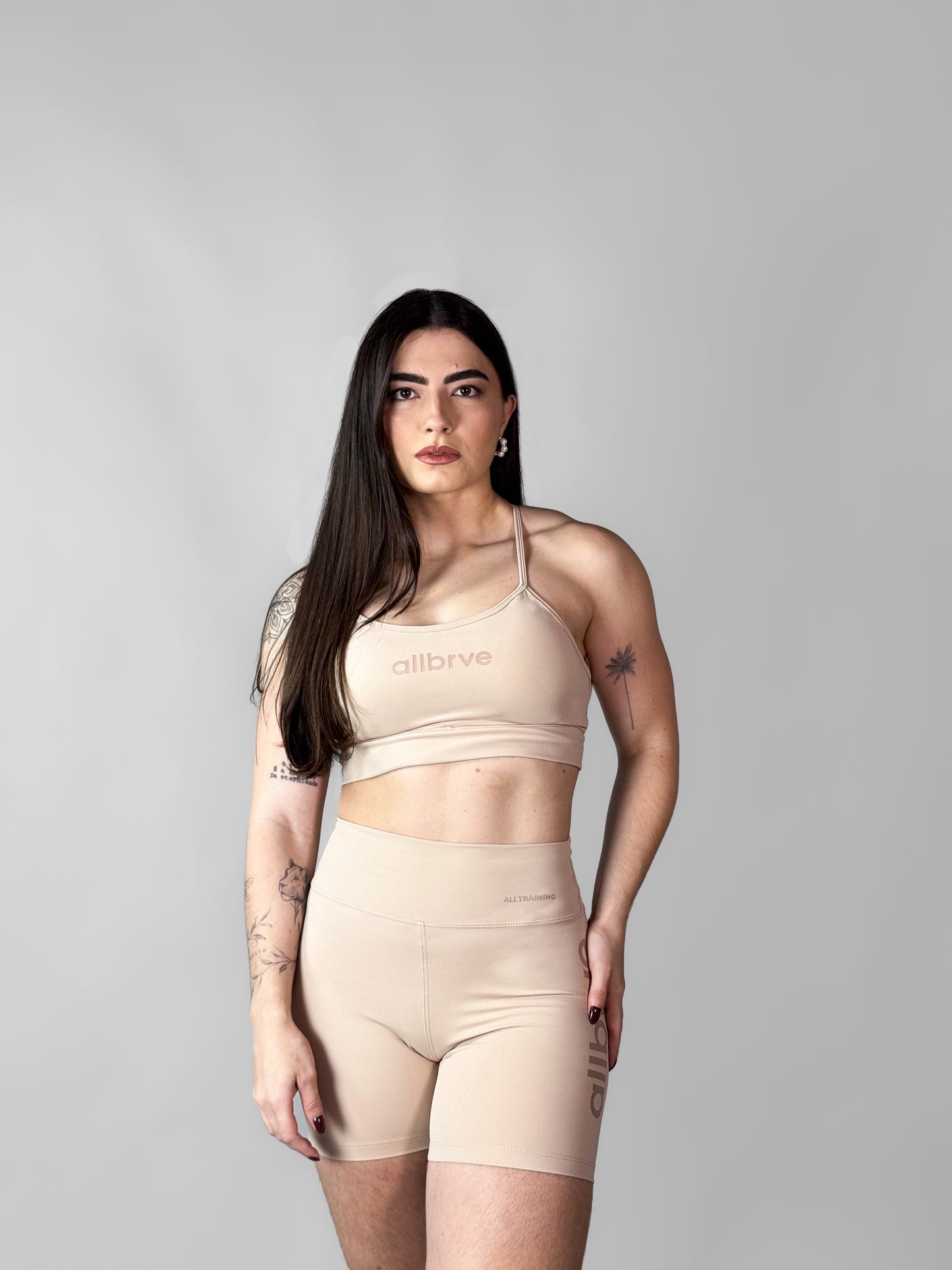 Shorts Feminino Alltraining Essential Creme Allbrve Round