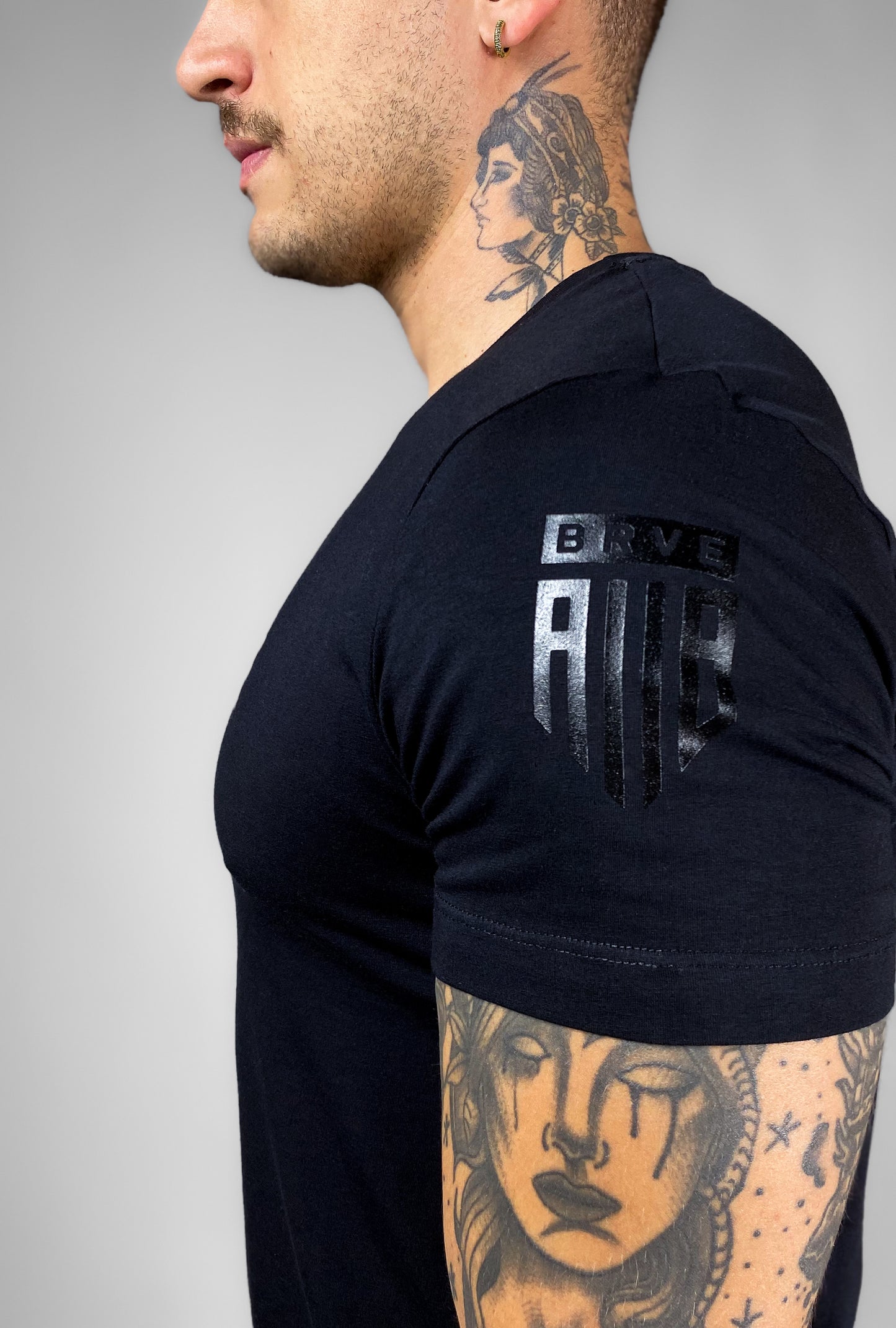 Camiseta Masculina  Preta Slim Fit  Allblack BRVE