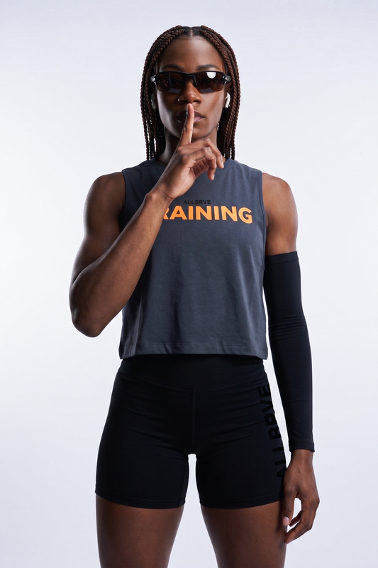 Regata Cropped Light Training Cinza Urban Laranja