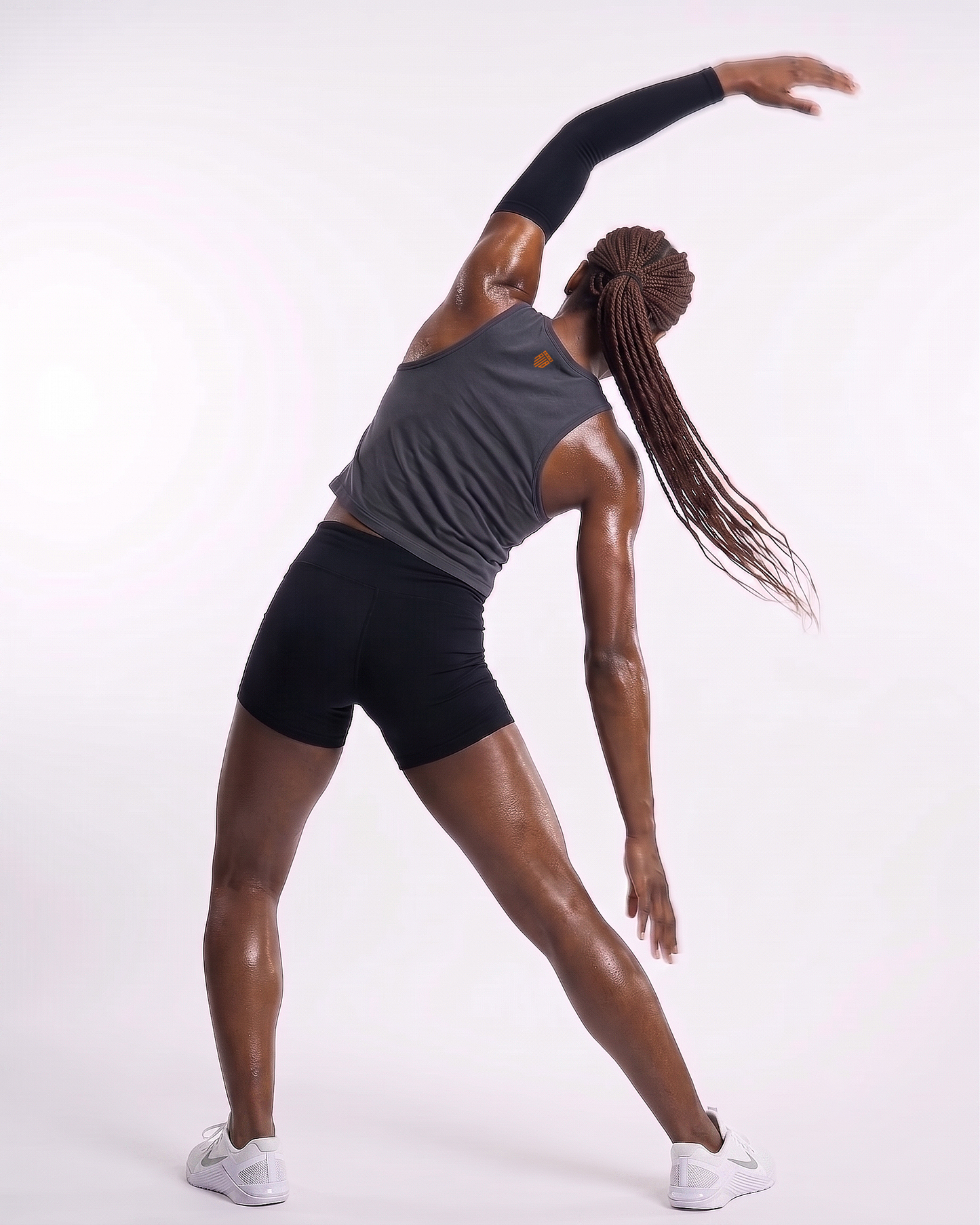 Regata Cropped Light Training Cinza Urban Laranja