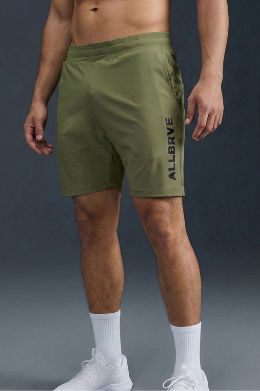 Shorts Masculino Alltraining Verde Oliva Allbrve Preto