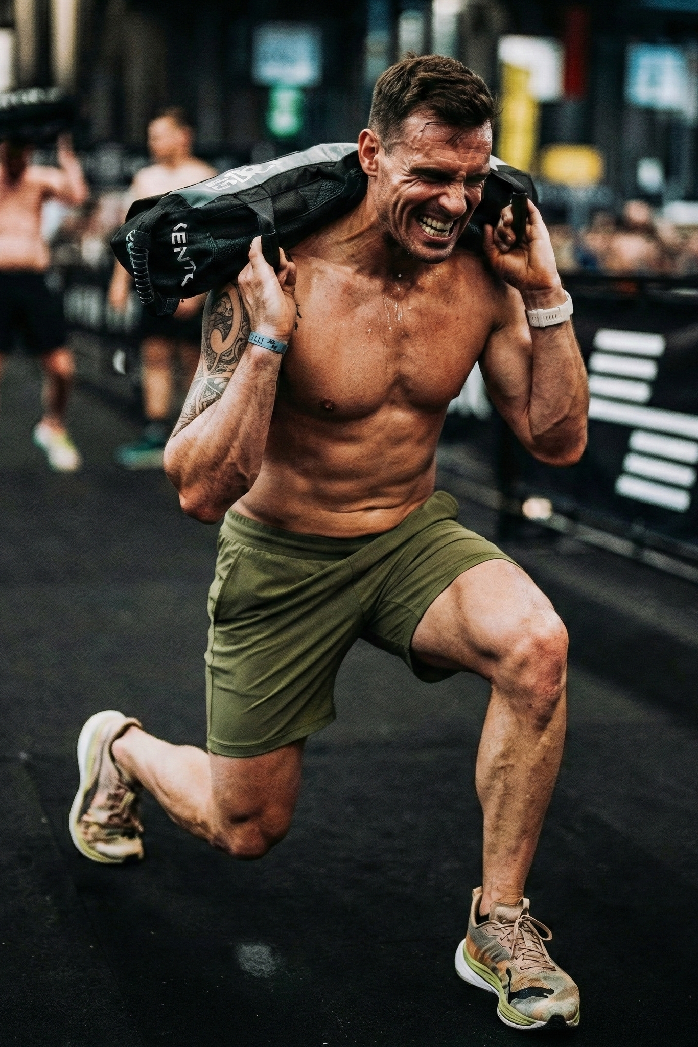 Shorts Masculino Alltraining Verde Oliva Allbrve Preto