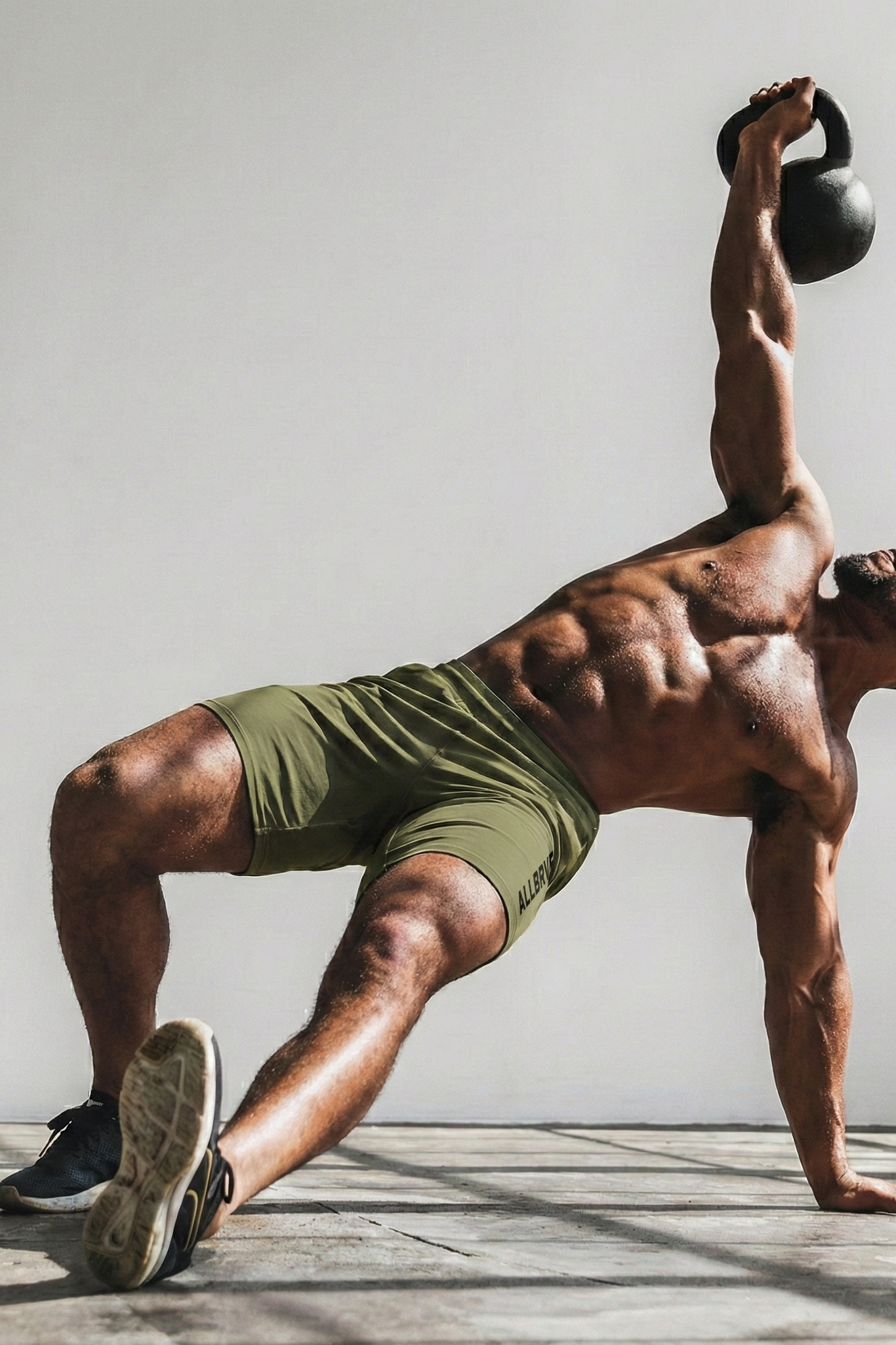 Shorts Masculino Alltraining Verde Oliva Allbrve Preto