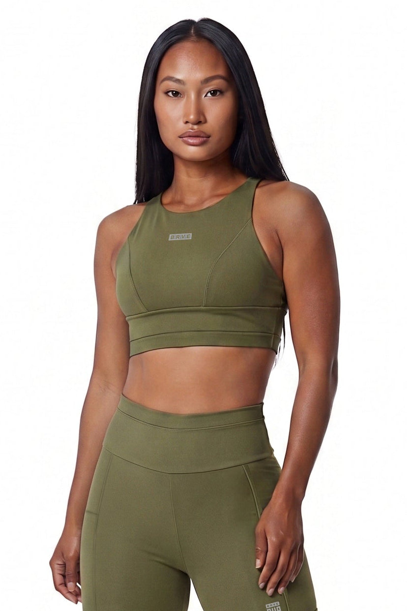 Top Feminino Alltraining® Grip Verde Militar