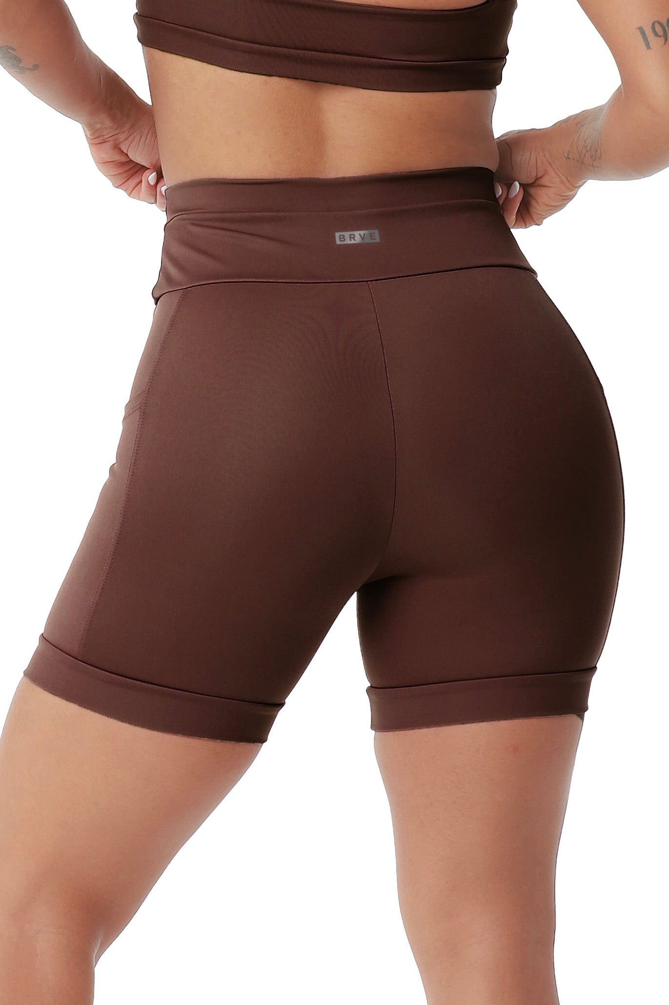 Shorts Feminino Alltraining Grip com Bolso Marrom