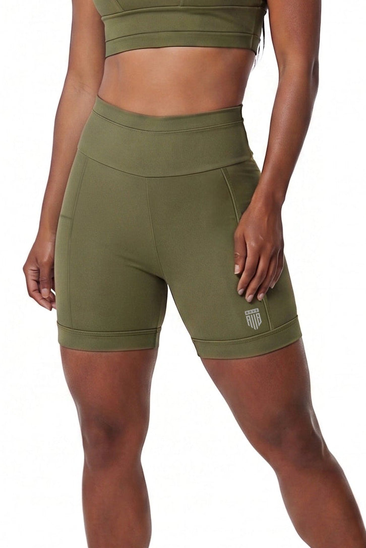 Shorts Feminino Alltraining® Grip com Bolso Verde Militar