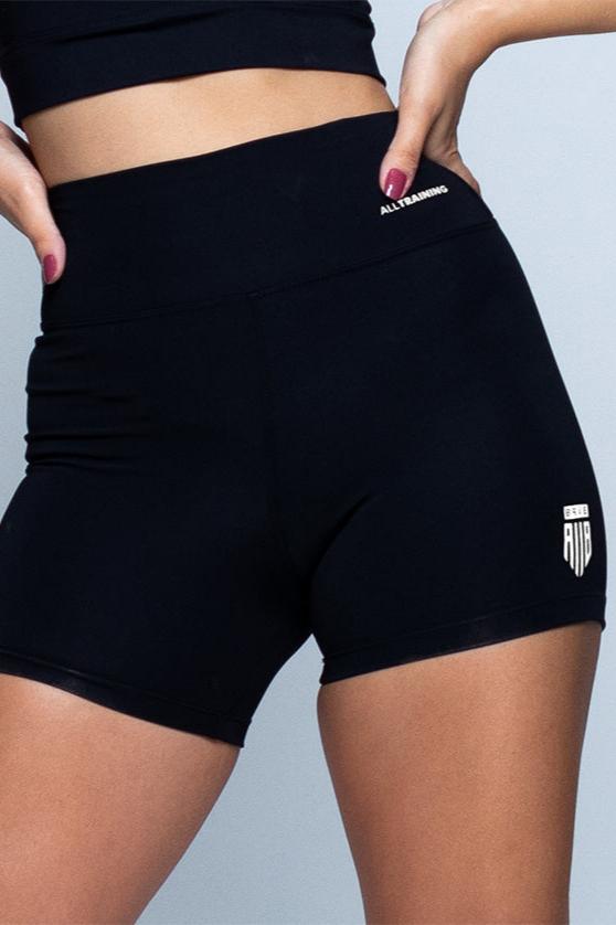 Shorts Feminino Alltraining Preto Logo Branco